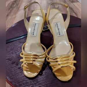 Vtg Raphael Madras Leather Sandal Heels